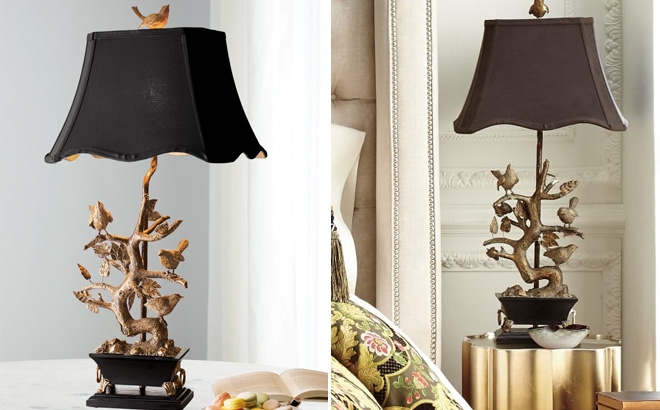 Couture Lamps Brass Bird on Branch Lamp