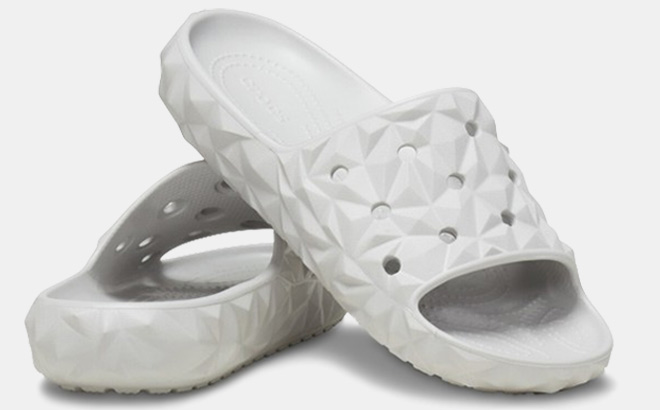 Crocs Classic Geometric Slide Sandals in Grey Color Crocs Classic Geometric Slide Sandals in Grey Color