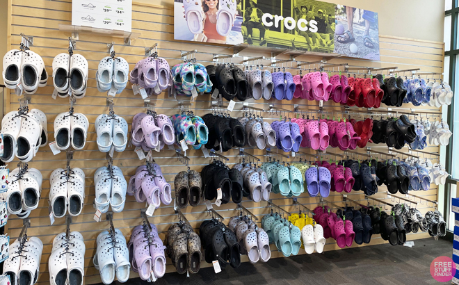 Crocs Clogs and Sandals Overiew inside a Store
