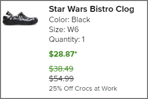 Crocs Star Wars Bistro Clogs at Checkout
