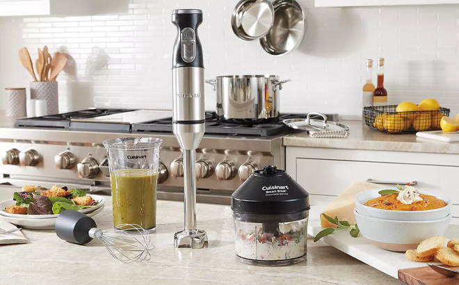 Cuisinart Smart Stick Variable Speed Hand Blender on a Kitchen Counter