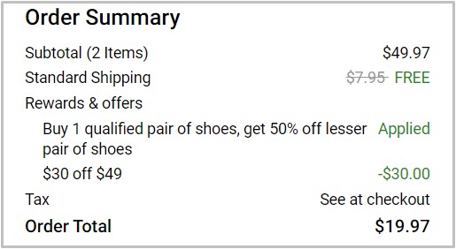 DSW Adidas Toddler Shoes Checkout Screenshot