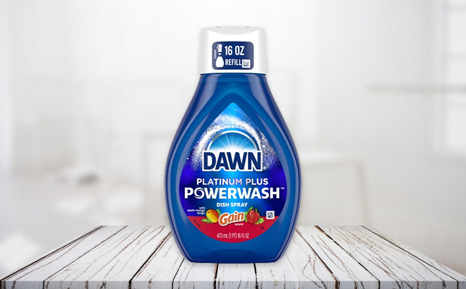 Dawn Powerwash Gain Liquid Dish Soap on the Table