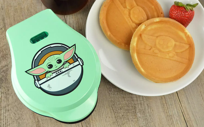 Disney Collection The Child Mini Waffle Maker on the Table