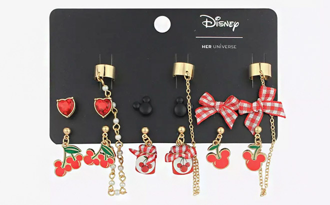 Disney Her Universe Mickey Mouse Cherry Jam Cuff Earring Set Disney Her Universe Mickey Mouse Cherry Jam Cuff Earring Set
