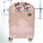 Disney Mickey Mouse 22 5 Inch Spinner Luggage with 2 ID Tags in the Airport