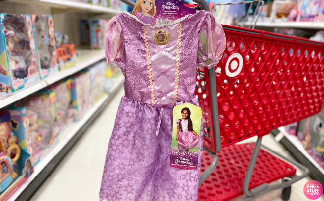 Disney Princess Rapunzel Dress Hung on Target Cart