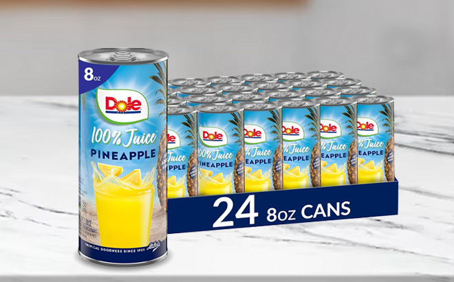 Dole 100 Pineapple Juice 24 Cans
