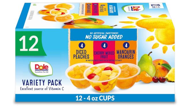 Dole Fruit Bowls No Sugar Added Variety Pack Snacks 12 Count
