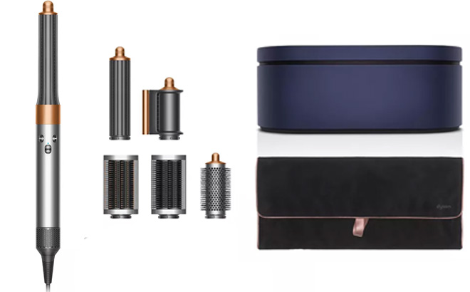 Dyson Airwrap Multi Styler Complete Long Nickel Copper with Exclusive Travel Pouch