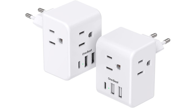 European Travel Plug Adapter with 3 Outlets European Travel Plug Adapter with 3 Outlets