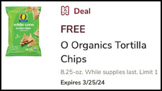 FREE O Organics Tortilla Chips Digital Coupon