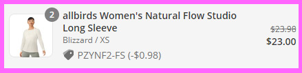 Final Price Breakdown for Allbirds Womens Long Sleeve Shirt Final Price Breakdown for Allbirds Womens Long Sleeve Shirt