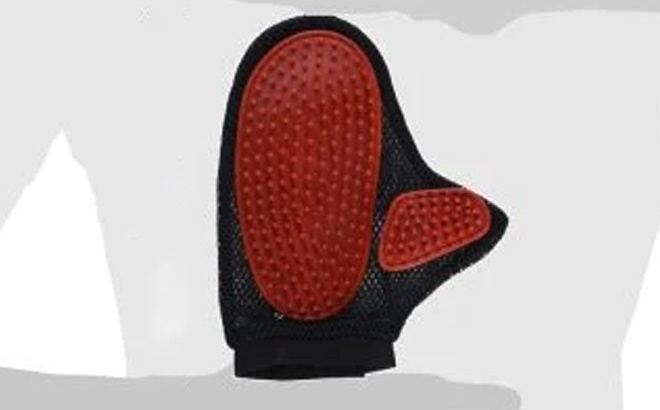 Four Paws Magic Coat Love Glove Dog Grooming Mitt Red