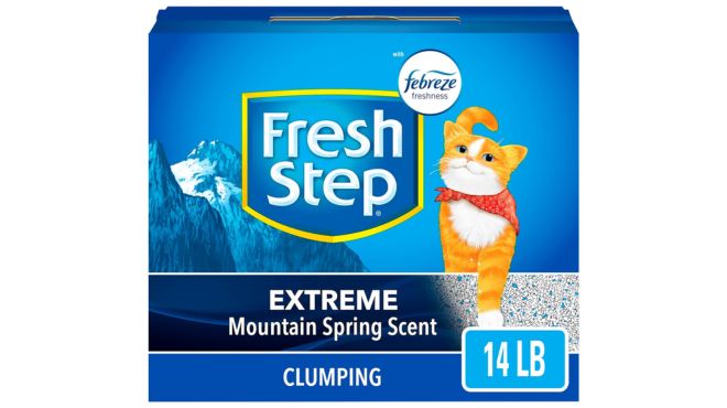 Fresh Step Clumping Cat Litter Extreme Odor Control Mountain Spring Scent With Febreze 14 lbs