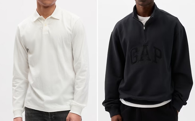 GAP Mens Jersey Polo Shirt and Gap Arch Logo Pullover