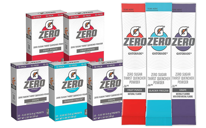 Gatorade G Zero Powder Fruit Punch Variety Pack 0 10oz Individual Packets