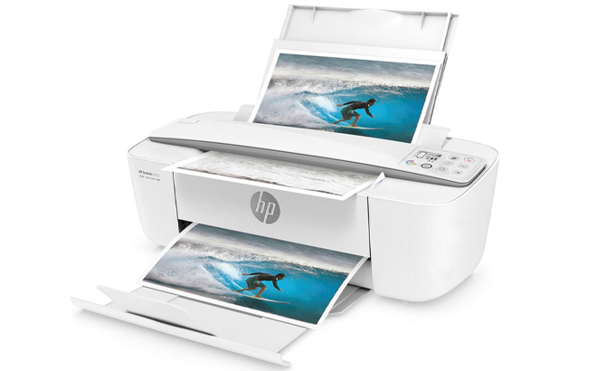 HP DeskJet All In One Printer with Instant Ink on a White Background