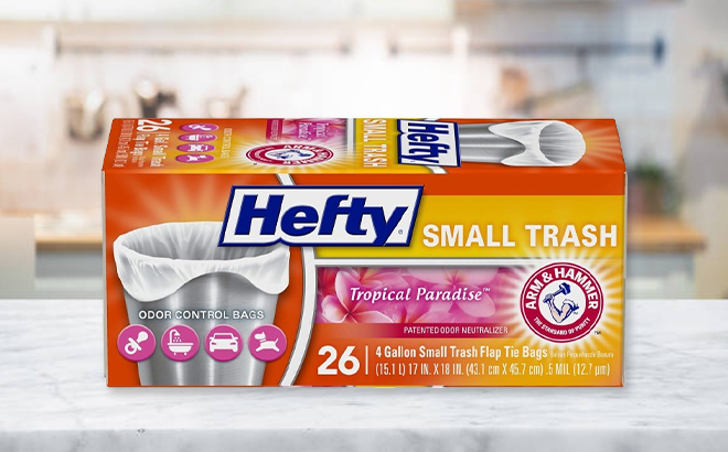 Hefty 26 Count Small Trash Bags in Tropical Paradise Scent