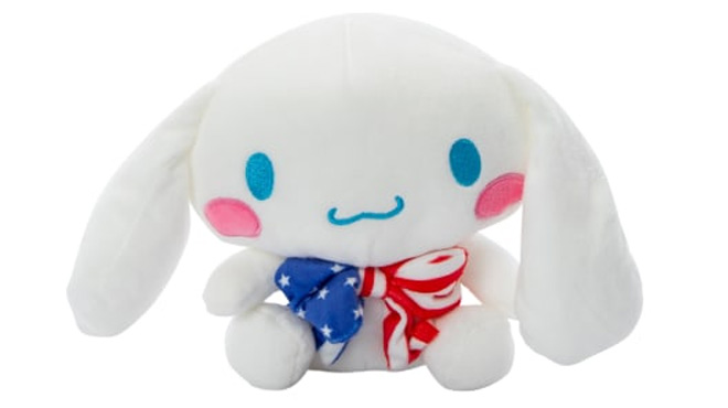 Hello Kitty Cinnamoroll Patriotic Plush on White Backgroundf