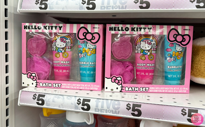 Hello Kitty Friends Bath Set on Store Shelf