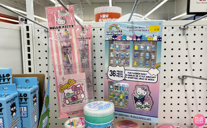 Hello Kitty Press On Nails on Store Hanger