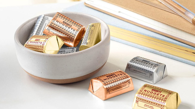 Hersheys Nuggets Assorted Chocolates Inside a Bowl on A desktop