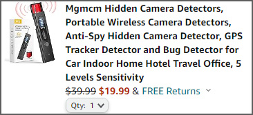 Hidden Camera Detector at Checkout