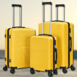 Hikolayae Hardside Spinner Luggage 3 Piece Sets in Yellow