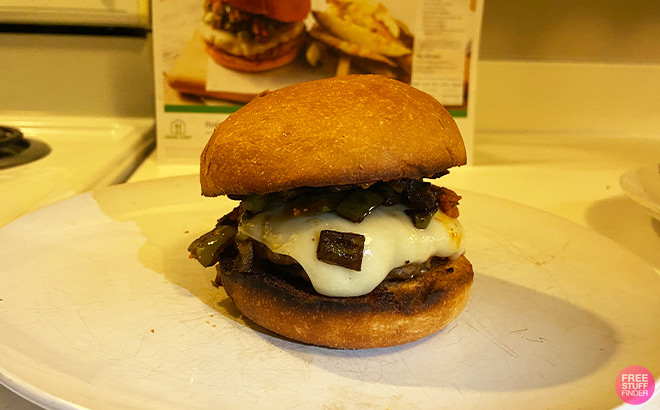 Homemade Burger on a Plate
