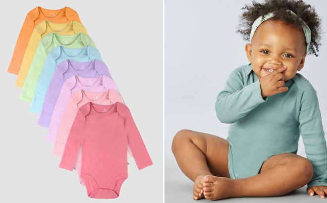 Honest Baby Clothing Organic Cotton Long Sleeve Bodysuits