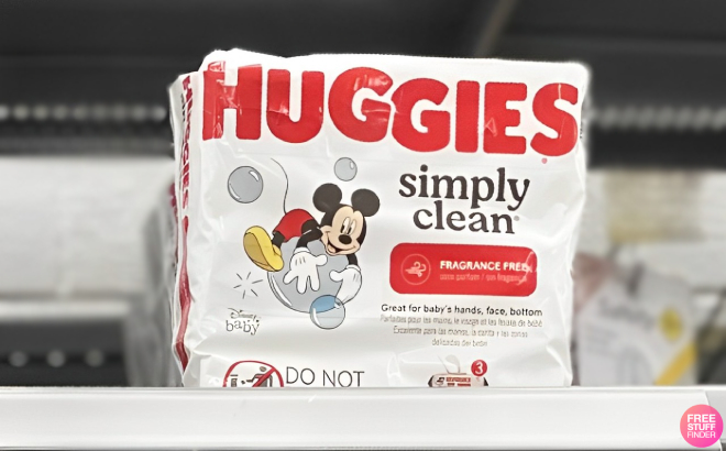 Huggies Simply Clean Baby Wipes on Shelf