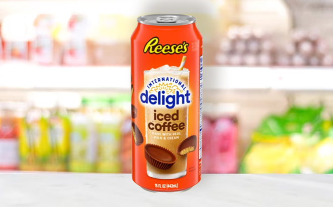 International Delight Reeses Iced Coffee on a Table at a Grocery Store