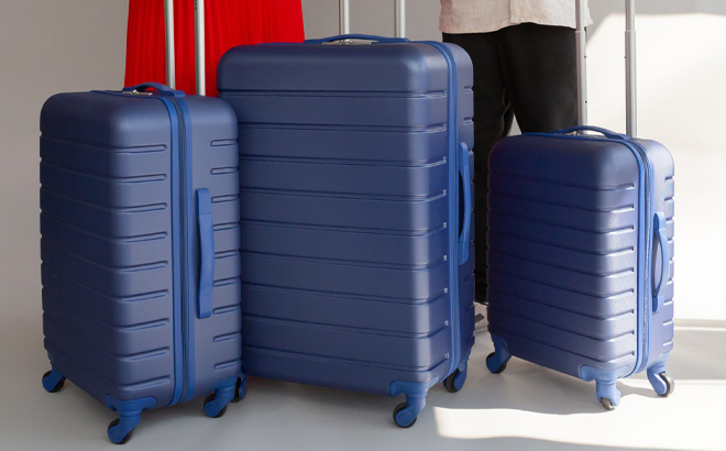 Jetstream 3 piece Set Hardside Spinner Luggage in Blue Color