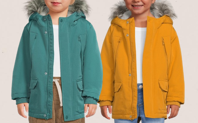 Kids Wearing Swiss Tech Toddler Parka Jacket in Two Colors