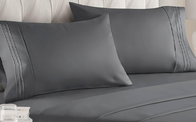 King Size 4 Piece Sheet Set in the Color Dark Gray King Size 4 Piece Sheet Set in the Color Dark Gray