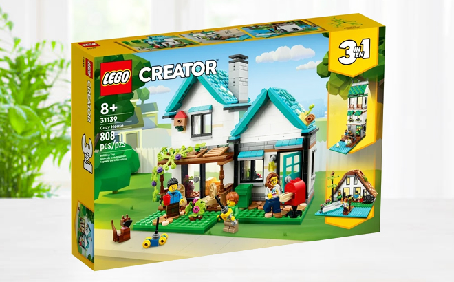 LEGO Creator 3 in 1 Cozy House Building Kit on a Table