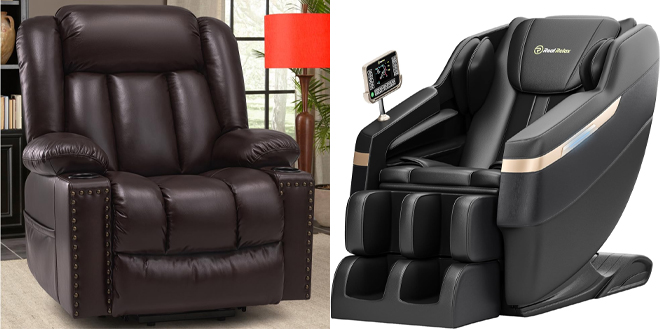 Large Brown Leather Massage Chair and Real Relax Full Body Massage Zero Gravity Mode Chair