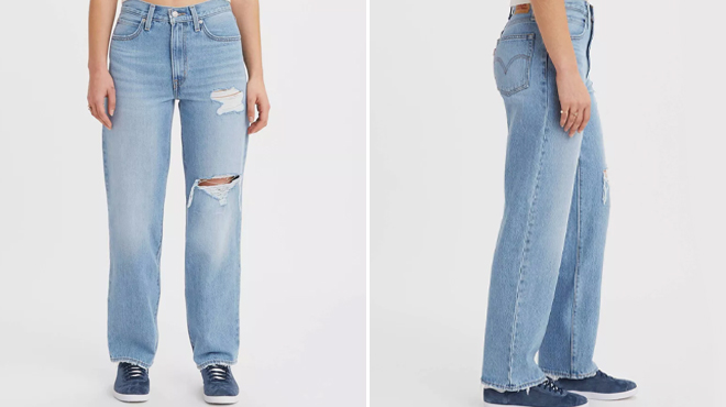 Levis Womens Mid Rise 94 Baggy Straight Jeans Levis Womens Mid Rise 94 Baggy Straight Jeans