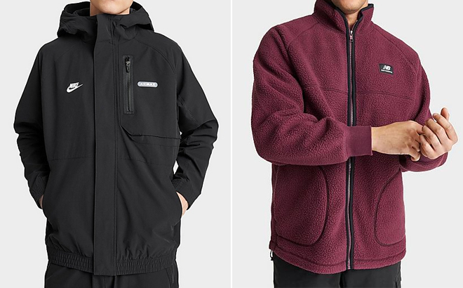 Mens Nike Sportswear Air Max Graphic Woven Full zip Jacket and Mens New Balance Athletics Polar Fleece Full zip Jacket