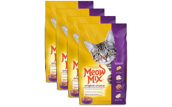 Meow Mix Original Choice Dry Cat Food 4 Pack