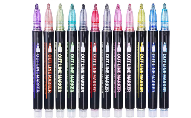Metallic Marker Pens 12 Count