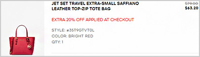 Michael Kors Extra Small Saffiano Leather Tote Bag Screenshot