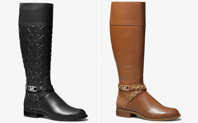 Michael Kors Kincaid Embossed Riding Boots and Michael Kors Kincaid Riding Boots