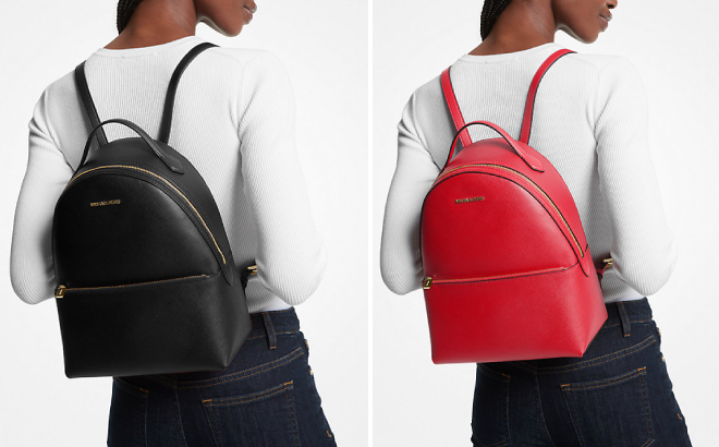 Michael Kors Sheila Medium Faux Saffiano Leather Backpack 2