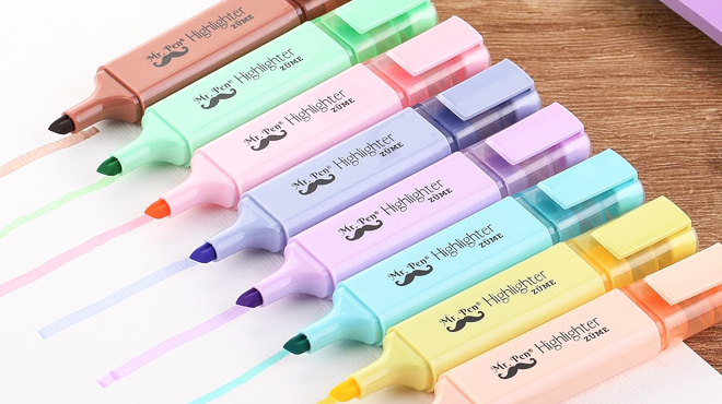 Mr Pen Pastel Highlighters 8 Pack