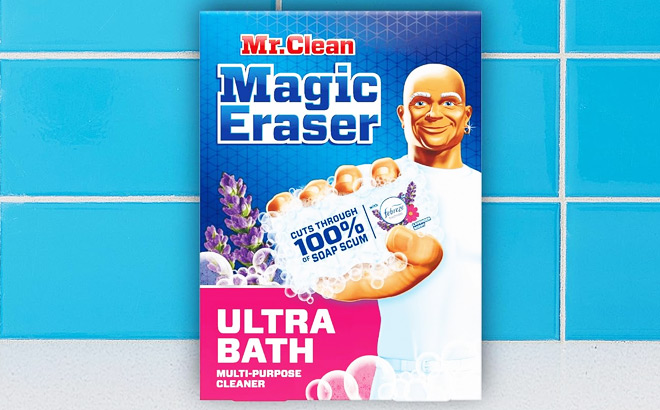Mr Clean Magic Eraser Ultra Bath Cleaner on the Kitchen Counter