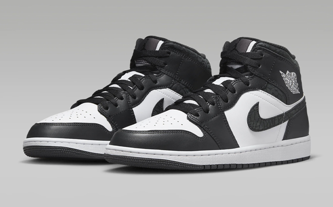 Nike Air Jordan 1 Mid SE Mens Shoes in Black and White