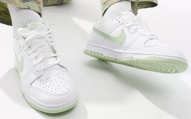Nike Dunk Low Retro Shoes in White and Sage Color