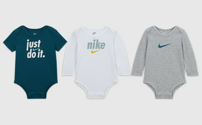 Nike E1D1 3 Pack Bodysuits